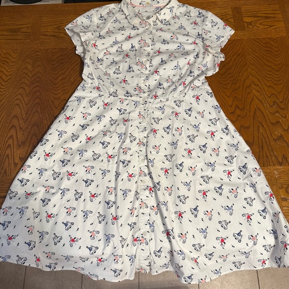 Boden Sophia Multicolor Vespa Moped Scooter Print Shirt Dress 14R Retro Inspired - Picture 2 of 16